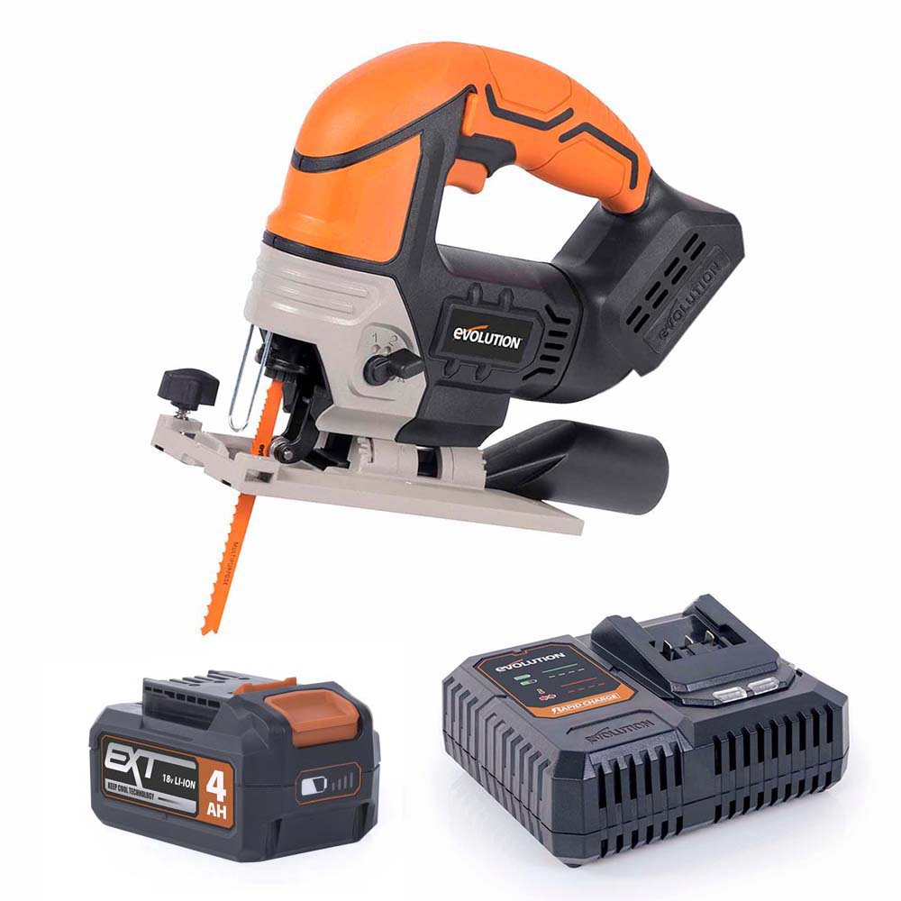 Evolution Cordless R90JGS-Li Jigsaw 18v Li-Ion EXT Inc Multi-Material Blades