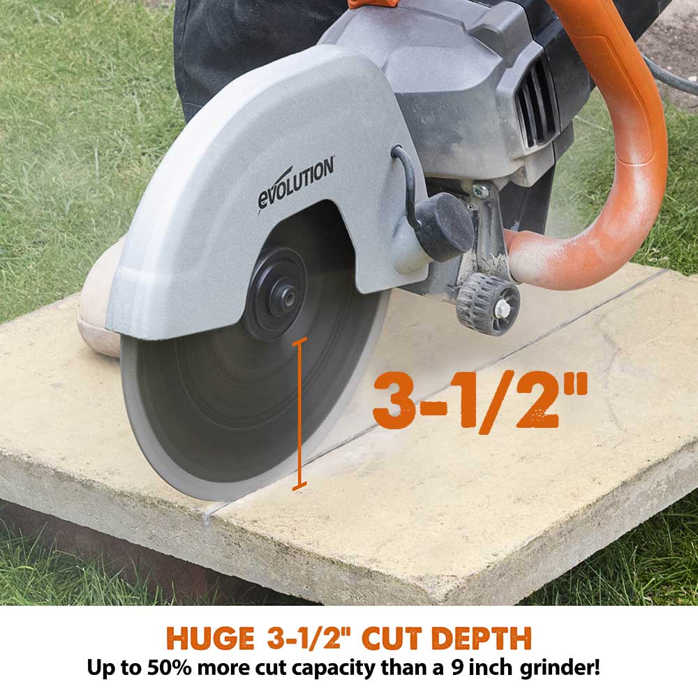 Electric Cut Off Saw Wet Dry Concrete Saw Power Cutter Break Tool with Blade 14" (Circular) - 4