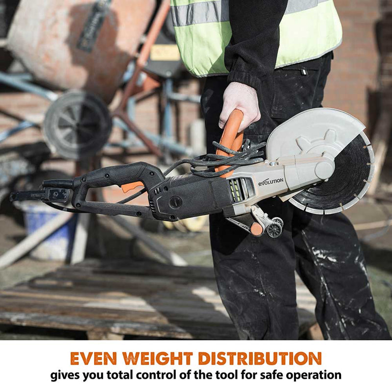 Evolution R230DCT 230mm Electric Disc Cutter Concrete Saw, Choose Your Blade - Evolution Power Tools UK