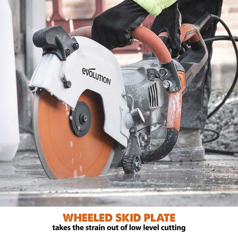 Evolution R300DCT+ 300mm 12" Electric Disc Cutter Concrete Saw with Water Fed Dust Suppression and Premium Diamond Blade - Evolution Power Tools UK