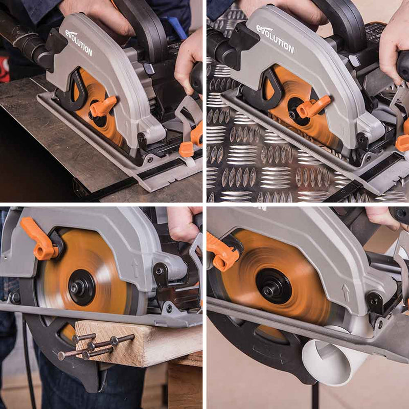 Evolution R185CCSL 185mm Circular Saw with TCT Multi-Material Cutting Blade - Evolution Power Tools UK