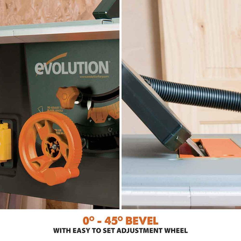 Evolution R255MTS 255mm Table Saw With TCT Multi-Material Cutting Blade (230v) - Evolution Power Tools UK