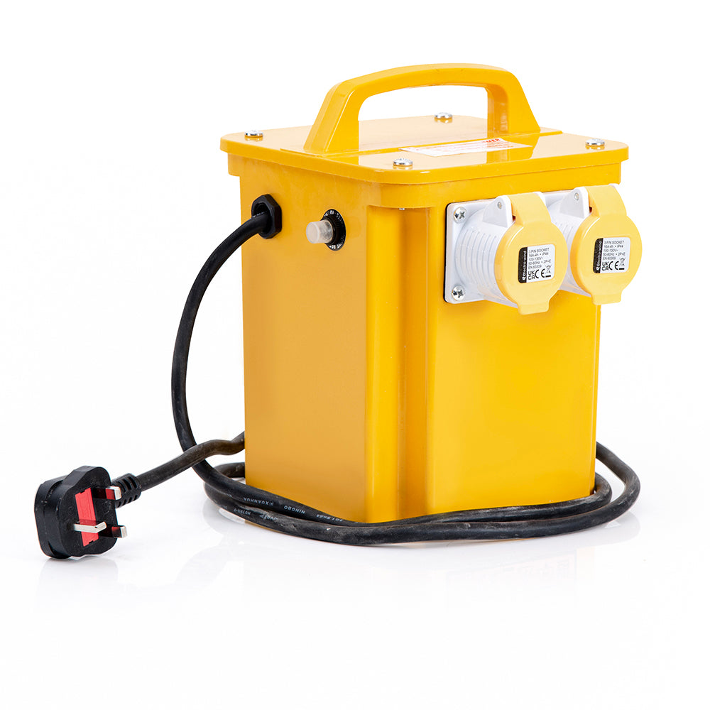 110v Site Transformer 3.3Kva, 2x 16A Sockets — Evolution Power Tools UK