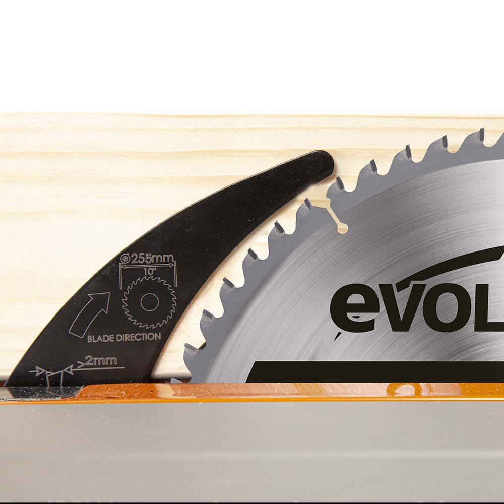 Cross-Cut-Sled Compatible Trench-Cut Riving Knife For Evolution R255TBL/+ Table Saws
