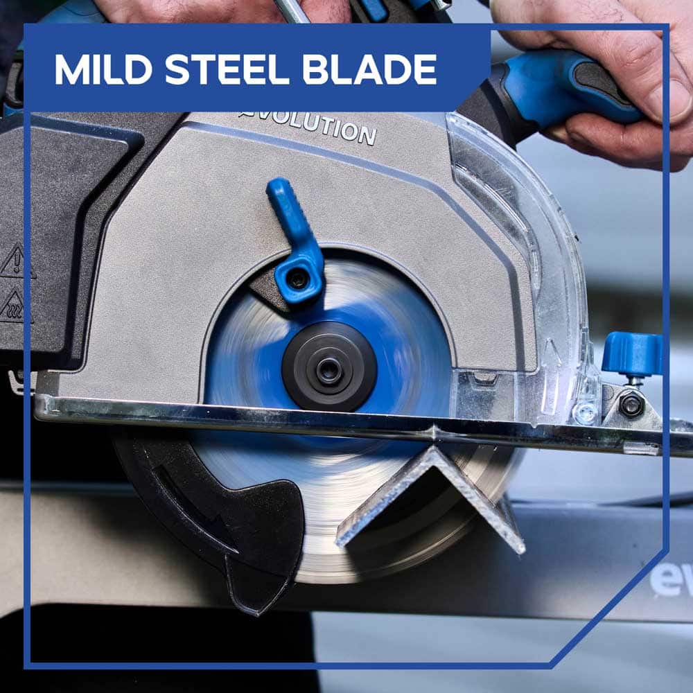 Evolution 165mm Mild Steel Cutting 40T TCT Circular Saw Blade Optimized For Cordless