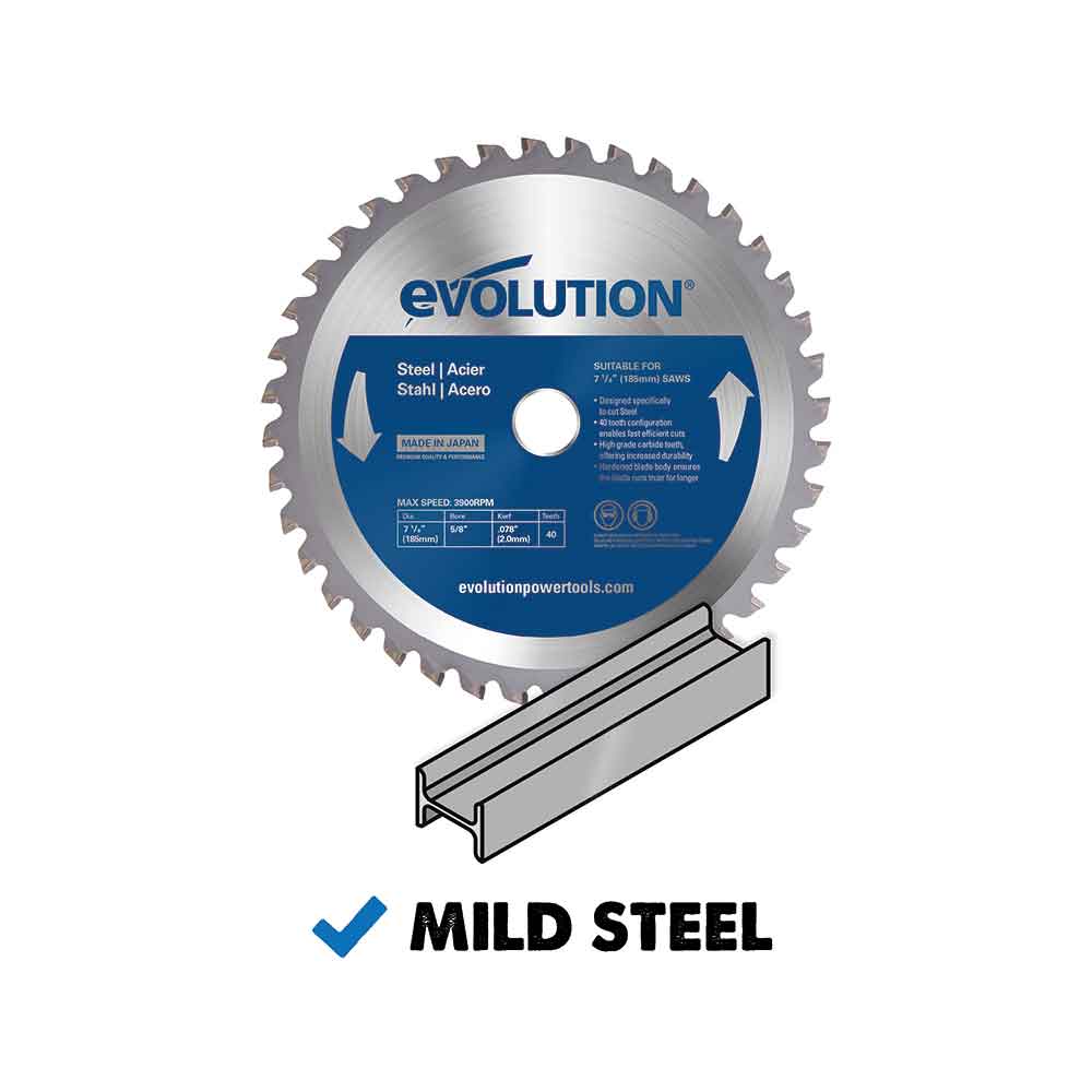 Evolution Steel Circular Saw Blade 210mm x 25.4mm x 50T