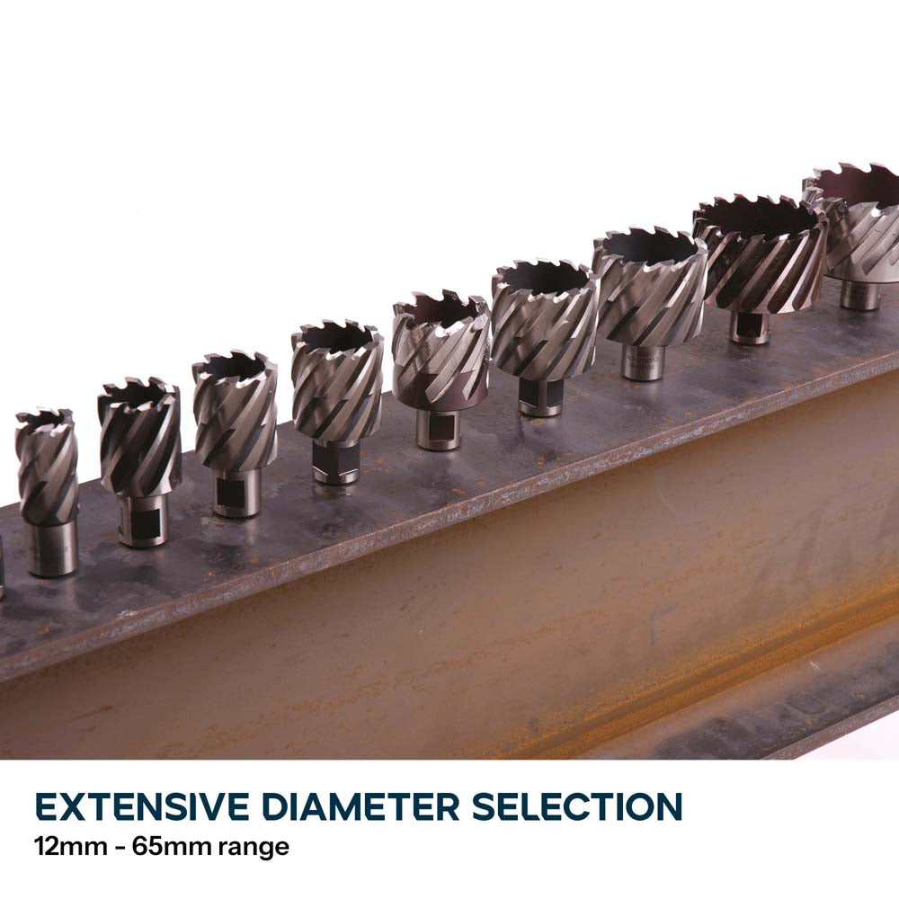 Evolution Cyclone Annular Mag Drill Cutters 12-65mm Width  (25mm Max Depth)