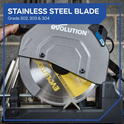 Evolution 355mm Stainless Steel Cutting 90T Chop Saw Blade S355TCT-90CS-G2