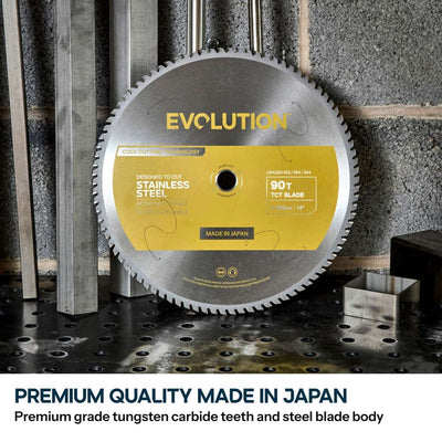 Evolution 355mm Stainless Steel Cutting 90T Chop Saw Blade S355TCT-90CS-G2