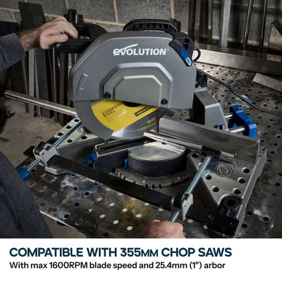 Evolution 355mm Stainless Steel Cutting 90T Chop Saw Blade S355TCT-90CS-G2