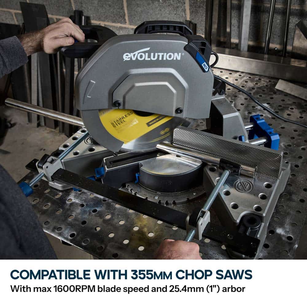 Evolution 355mm Stainless Steel Cutting 90T Chop Saw Blade S355TCT-90CS-G2