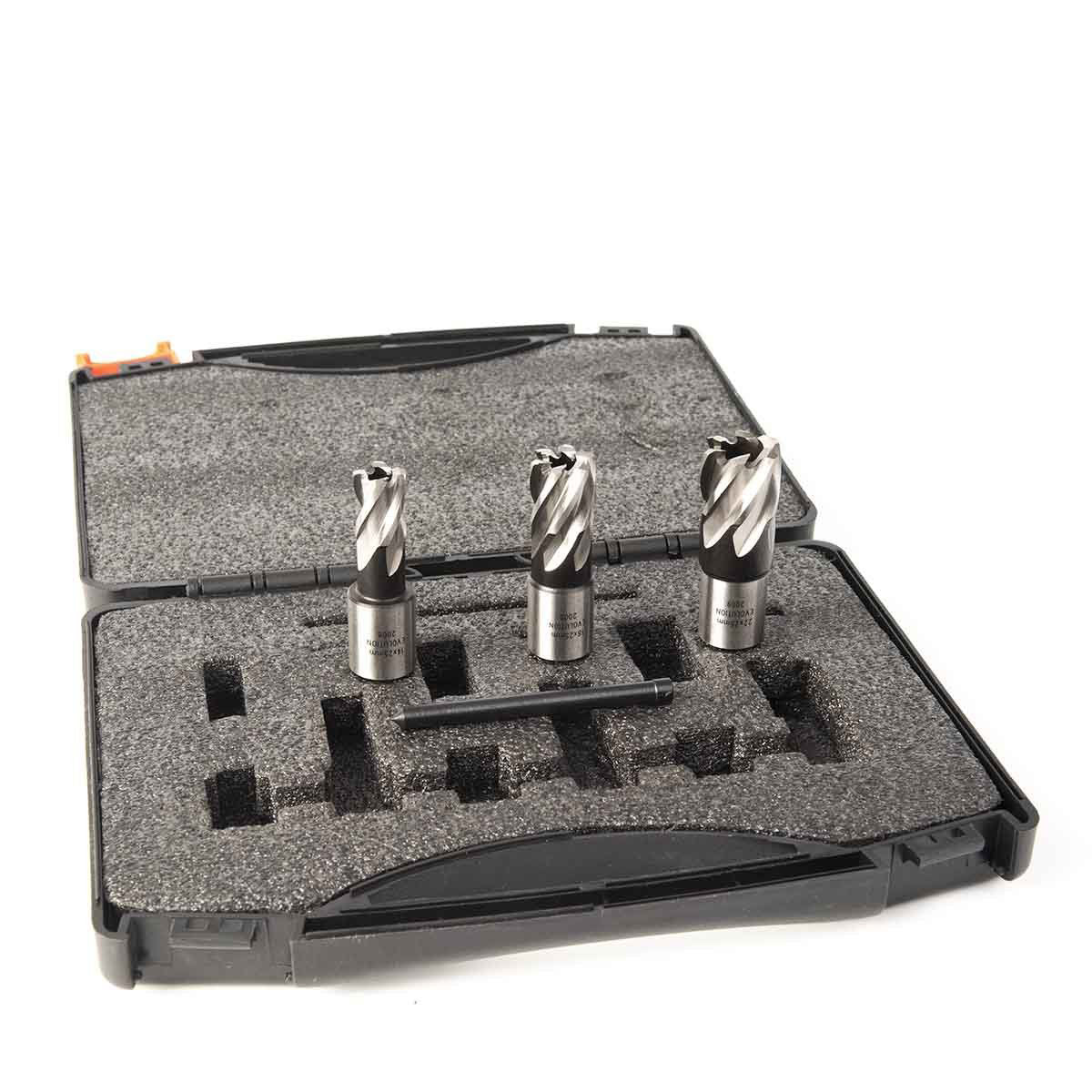 3-Piece Annular Mag Drill Cutter Kit (25mm Depth)