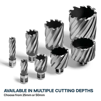 Evolution Cyclone Annular Mag Drill Cutters 12-65mm Width  (50mm Max Depth)