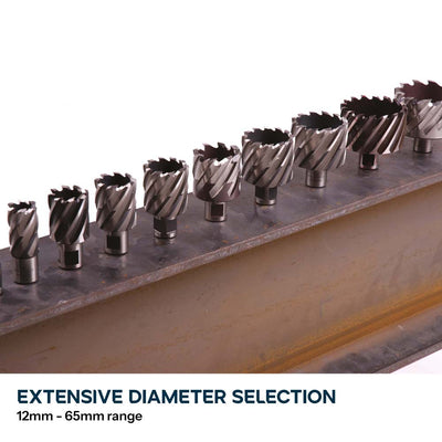 Evolution Cyclone Annular Mag Drill Cutters 12-65mm Width  (50mm Max Depth)