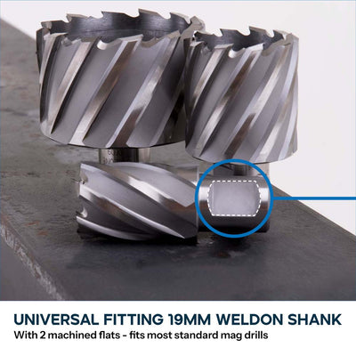 Evolution Cyclone Annular Mag Drill Cutters 12-65mm Width  (50mm Max Depth)