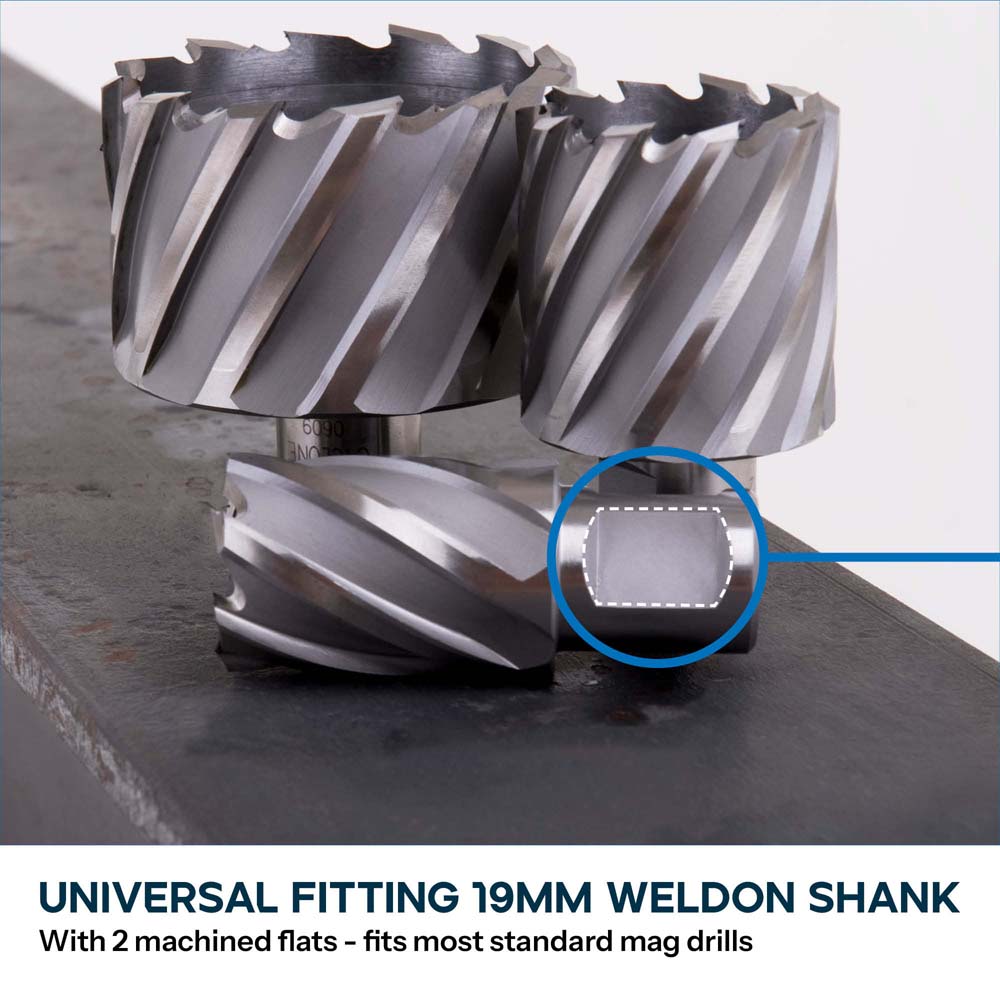 Evolution Cyclone Annular Mag Drill Cutters 12-65mm Width  (50mm Max Depth)