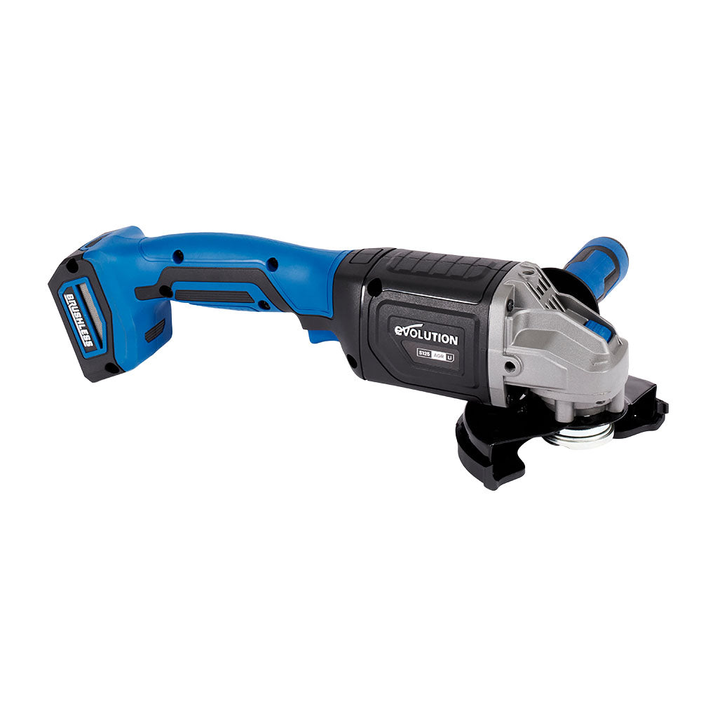 Evolution 125mm (5") Cordless Angle Grinder | 18V Brushless Metal Cutting & Grinding Tool | S125AGR-Li