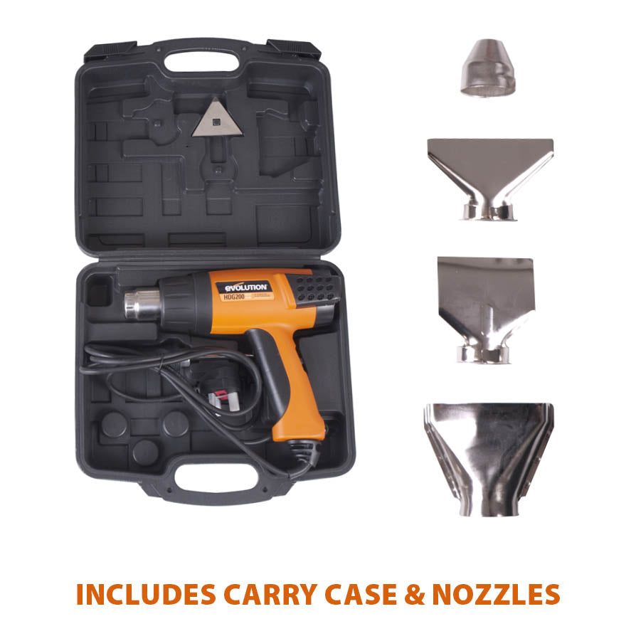 Evolution HDG200 Professional Adjustable 2,000 Watt Digital Heat Gun with LCD Screen(230v)