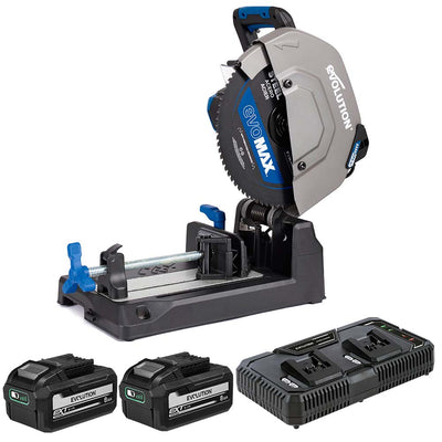 Evolution Cordless 355mm Metal Cutting Chop Saw with 36V Brushless Motor & EvoMax Blade | S355CPS-Li