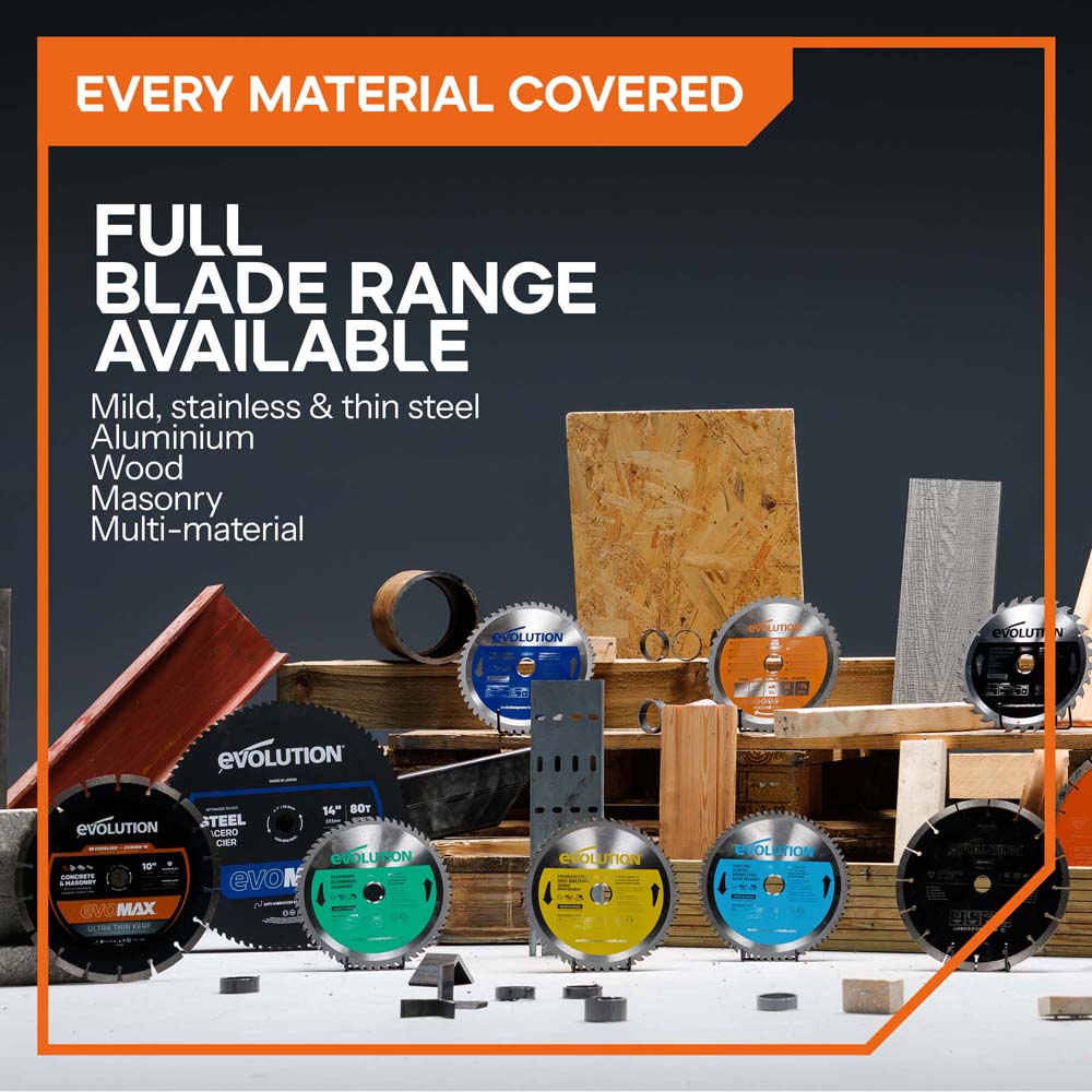 Evolution 255mm General Purpose Diamond Disc Cutter Blade, 22.2mm Bore
