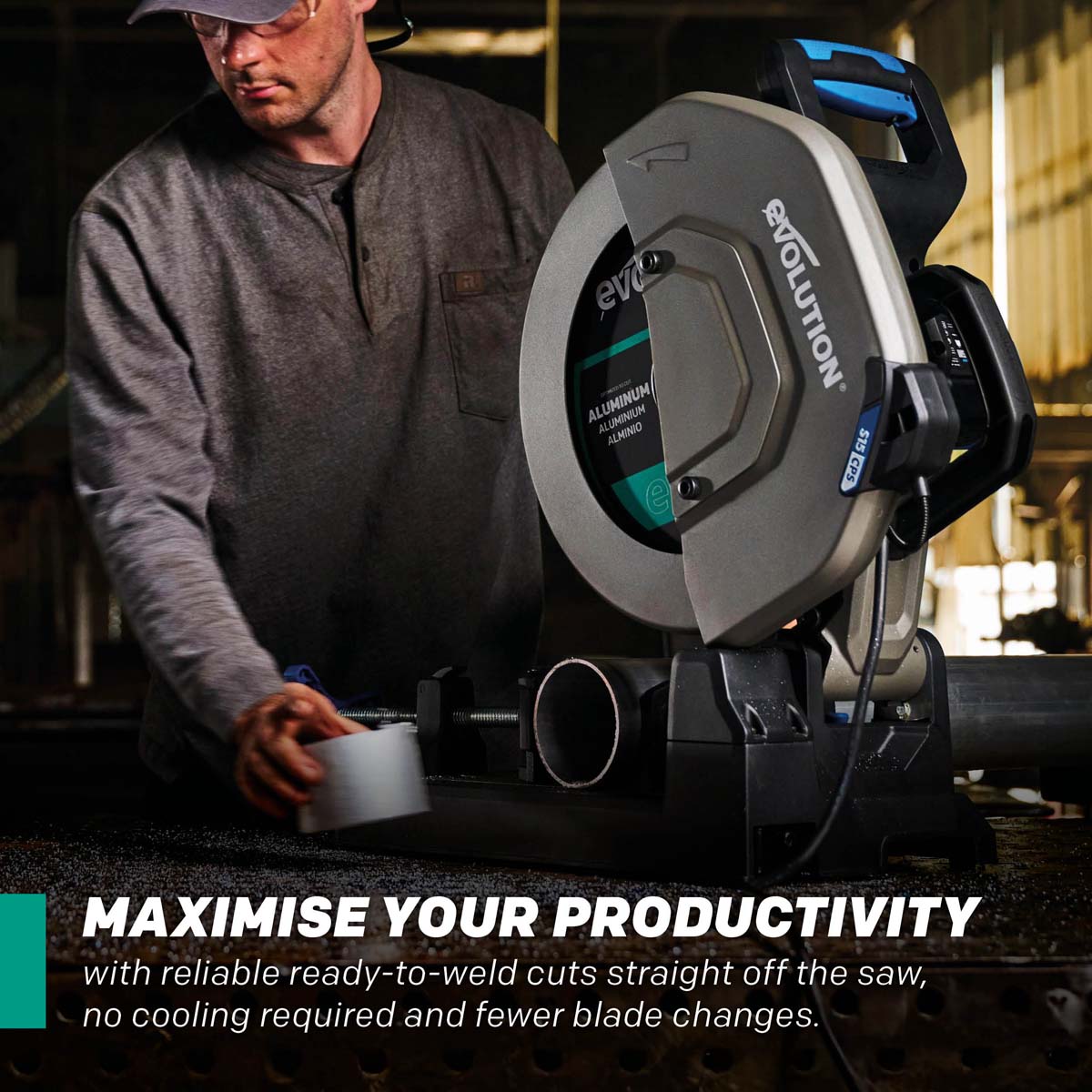 EVOMAX 355mm 100-Teeth Tungsten Carbide Blade for Professional Heavy Duty Aluminium Cutting