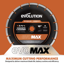 Evolution EVOMAX 260mm Ultra Think Kerf, Premium Diamond Blade, 22.2mm Bore