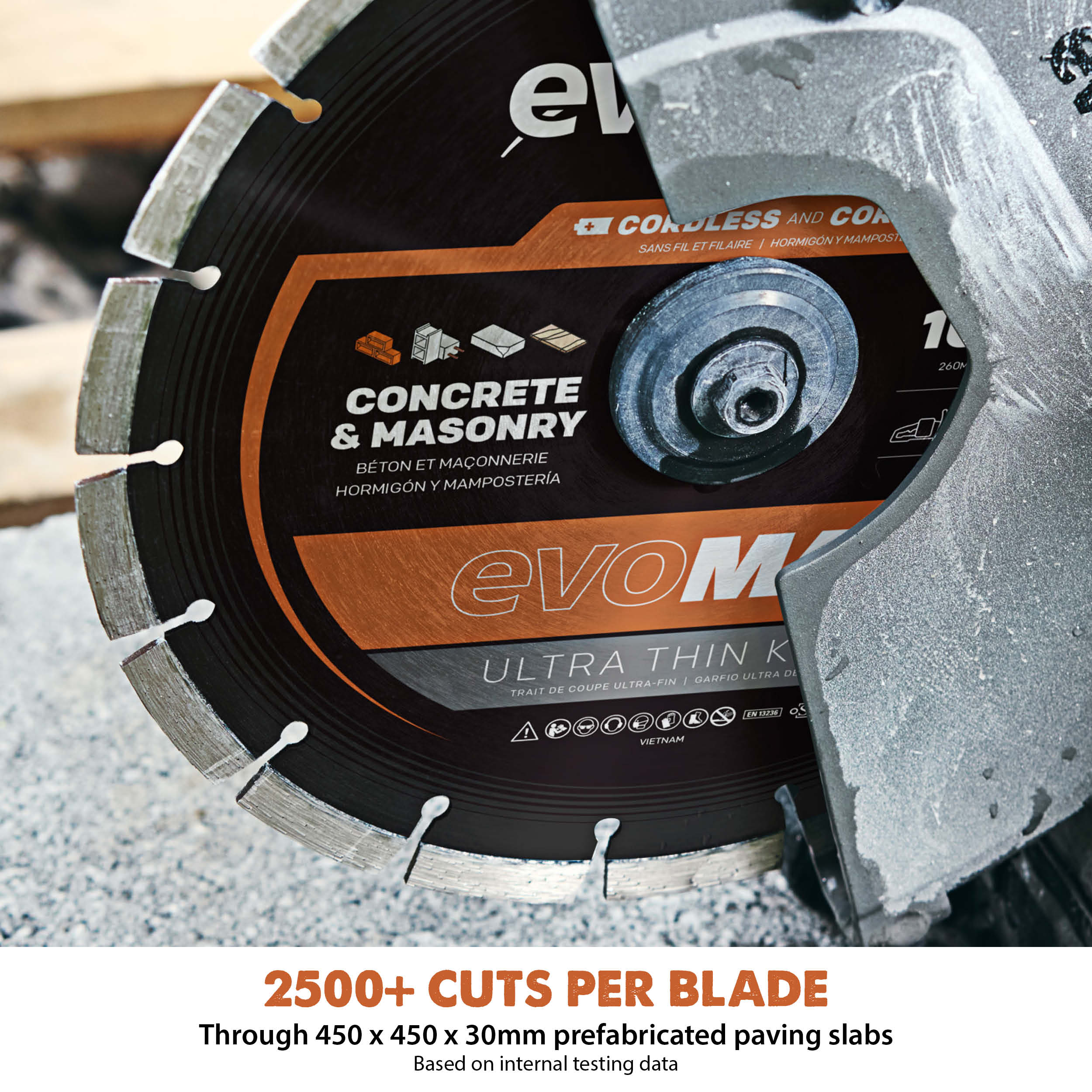 EVOMAX 260mm Ultra Think Kerf | Premium Diamond Disc Cutter Blade ...