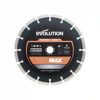 Evolution EVOMAX 230mm Ultra Thin Kerf, Premium Diamond Disc Cutter Blade, 22.2mm Bore