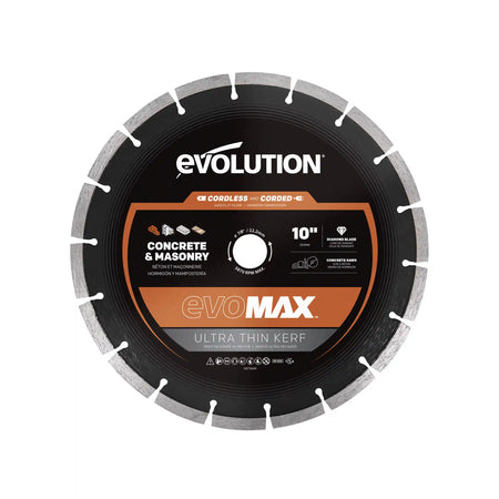 Evolution EVOMAX 260mm Ultra Thin Kerf, Premium Diamond Disc Cutter Blade, 22.2mm Bore