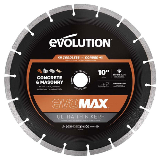Evolution EVOMAX 260mm Ultra Thin Kerf, Premium Diamond Disc Cutter Blade, 22.2mm Bore