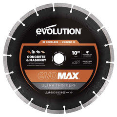 Evolution EVOMAX 260mm Ultra Thin Kerf, Premium Diamond Disc Cutter Blade, 22.2mm Bore