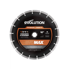 Evolution EVOMAX 260mm Ultra Thin Kerf, Premium Diamond Disc Cutter Blade, 22.2mm Bore