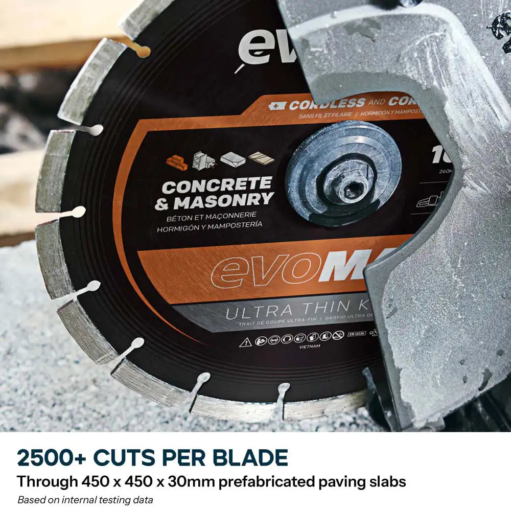 Evolution EVOMAX 300mm Ultra Think Kerf, Premium Diamond Disc Cutter Blade, 22.2mm Bore