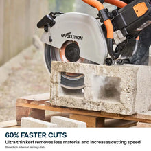 Evolution EVOMAX 350mm Ultra Thin Kerf, Premium Diamond Disc Cutter Blade, 22.2mm Bore