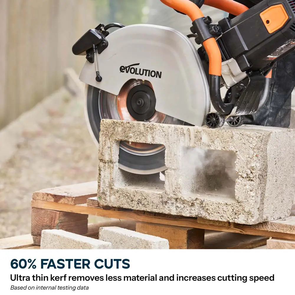 Evolution EVOMAX 350mm Ultra Thin Kerf, Premium Diamond Disc Cutter Blade, 22.2mm Bore