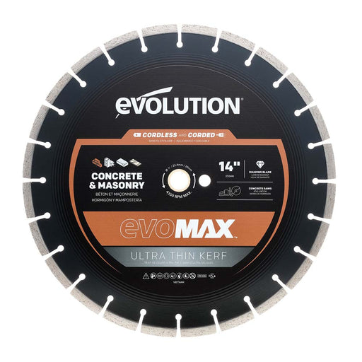 Evolution EVOMAX 350mm Ultra Thin Kerf, Premium Diamond Disc Cutter Blade, 22.2mm Bore