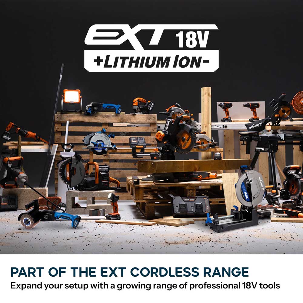 Evolution Cordless R18BAT-Li8 8Ah Li-Ion Battery 18v EXT