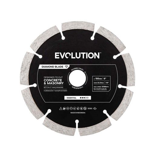 Evolution 150mm Essential Diamond Mini Disc Cutter Blade, 22.2mm Bore