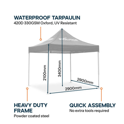 Replacement Canopy For Evolution's 3x3m 4-Season Pop-up Gazebo Workspace