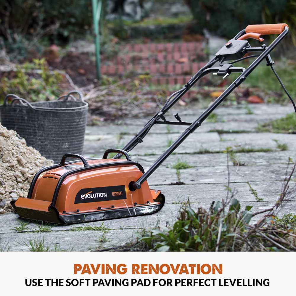 Evolution Hulk Electric Wacker Plate  - Compact Power for DIY Landscaping and Groundwork | H320-E
