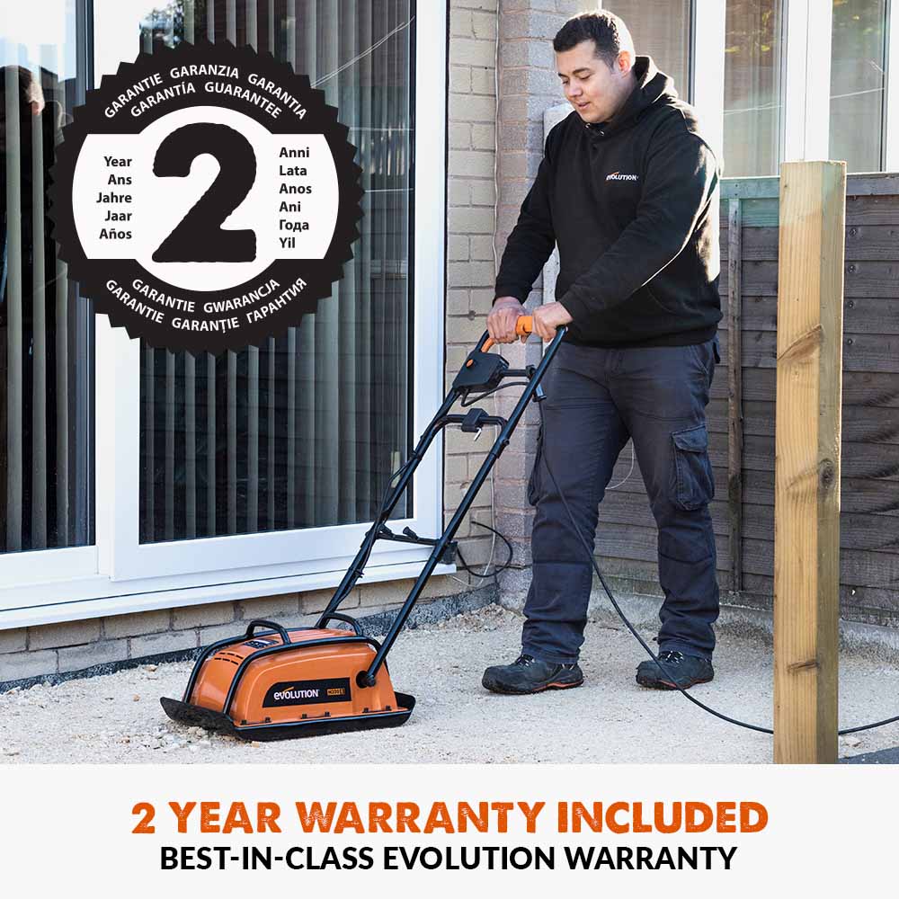 Evolution Hulk Electric Wacker Plate  - Compact Power for DIY Landscaping and Groundwork | H320-E
