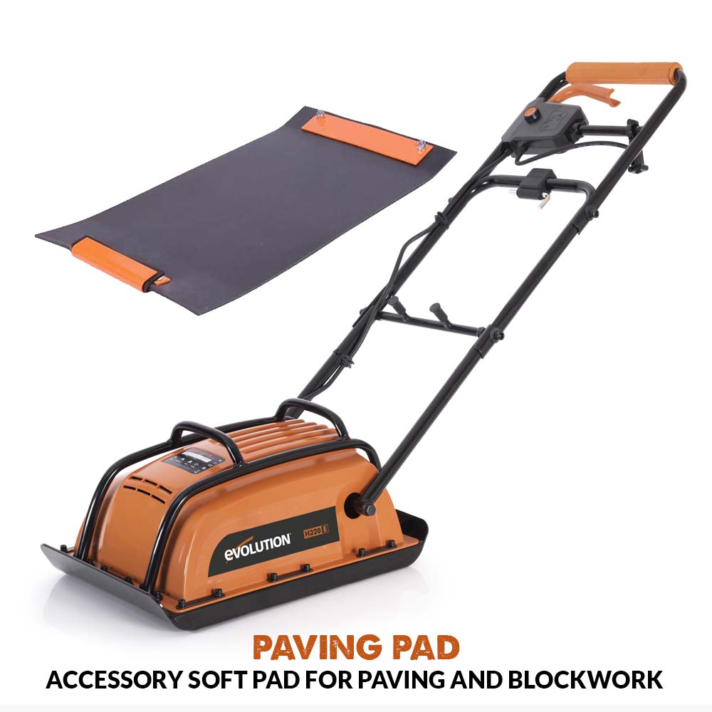 Evolution Hulk Electro Electric Wacker Plate & Paving Pad Bundle | H320-E