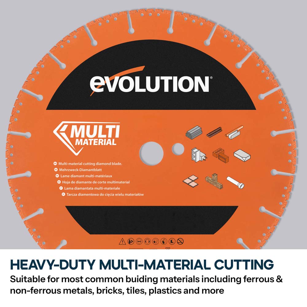 Evolution 255mm Heavy Duty Diamond Demolition Disc Cutter Blade, 22.2mm Bore