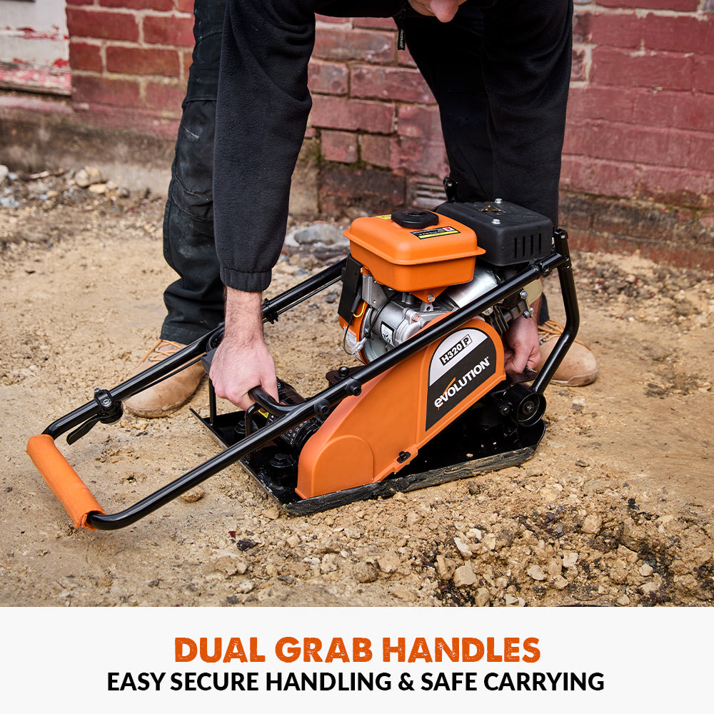 Evolution Hulk Petrol Wacker Plate & Paving Pad Bundle | H320-P