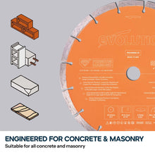 Evolution 255mm Premium Diamond Disc Cutter Blade, 22.2mm Bore