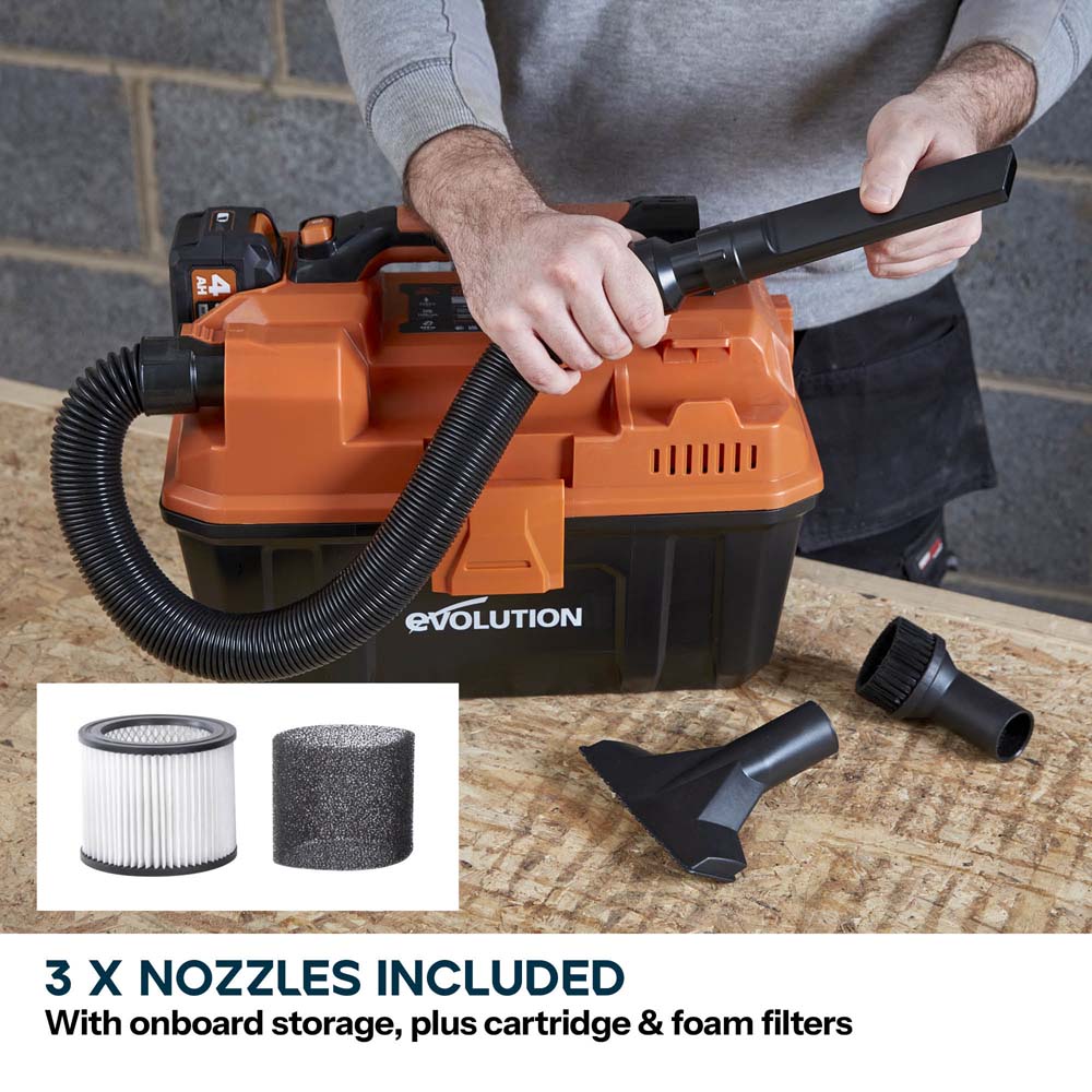 Evolution Cordless R11VAC-Li Wet And Dry Workshop Vacuum 18v Li-Ion EXT