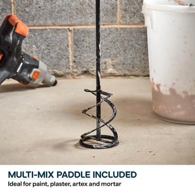 Evolution Cordless 18v Paddle Mixer with 120mm Multi-Mix Paddle | R120MXR-Li