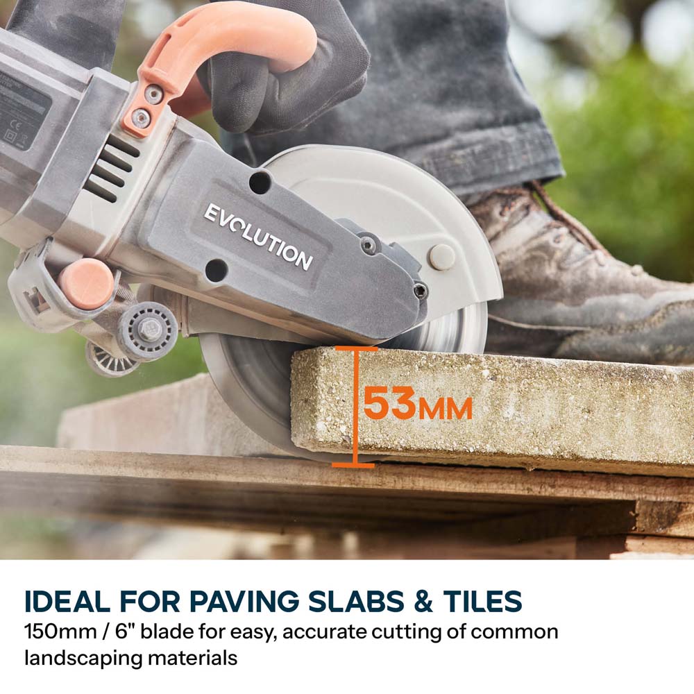Evolution R150DCT-SE 150mm Mini Disc Cutter Concrete Saw with Essential Diamond Blade