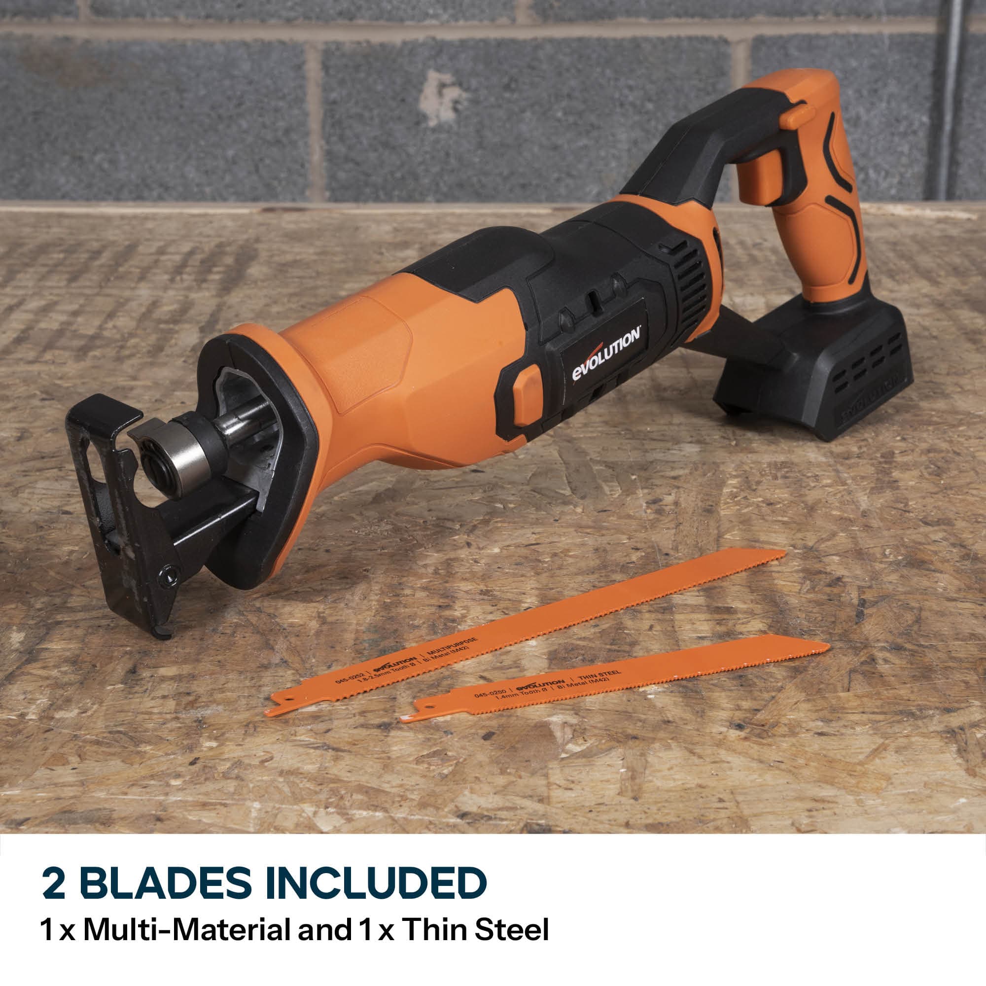 Evolution Cordless Reciprocating Saw 18v Li-Ion EXT Including Multi-Material Blades | R150RCP-Li