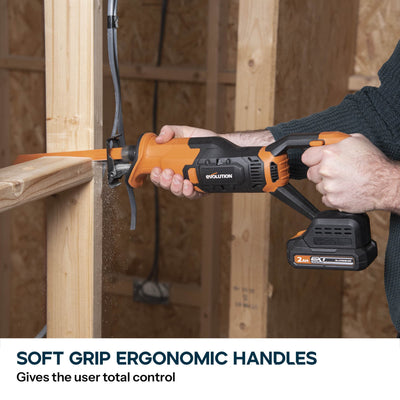 Evolution Cordless Reciprocating Saw 18v Li-Ion EXT Including Multi-Material Blades | R150RCP-Li
